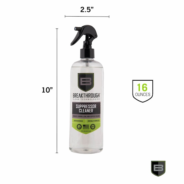 Suppressor Cleaner, 16oz, Clear